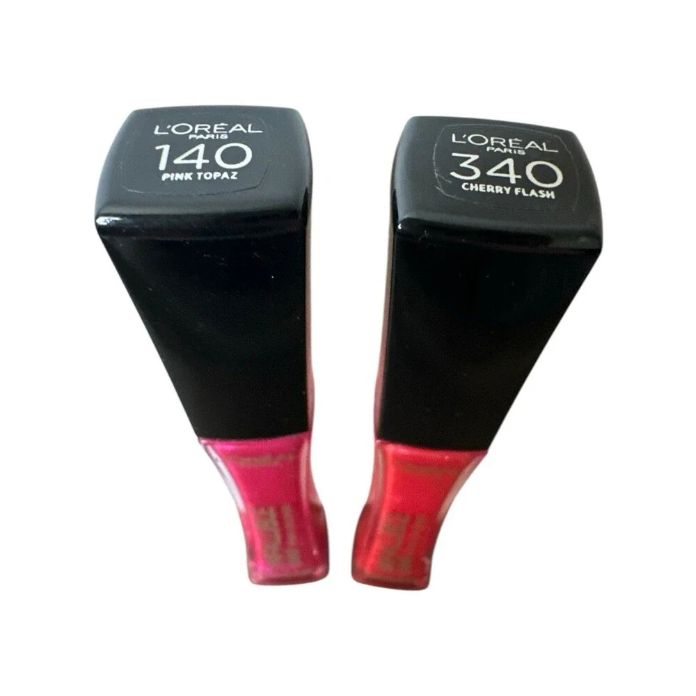 L'Oreal Infallible 8 HR Pro Gloss Set: 340 Cherry Flash & 140 Pink Topaz 🩷❤️
